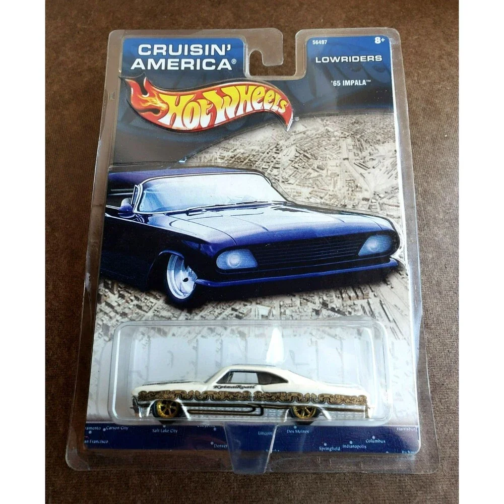 2002 Hot Wheels '65 CHEVY IMPALA White CRUSIN' AMERICA LOWRIDERS SERIES Gold 6SP